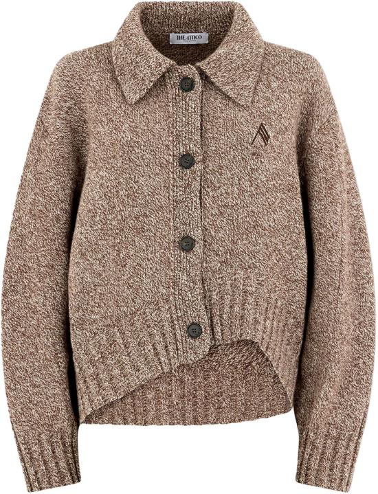 26SS 디 아티코 니트웨어 THEATTICOCARDIGAN260WCD00013KWS012AADARKBROWNWHITE TAUPE