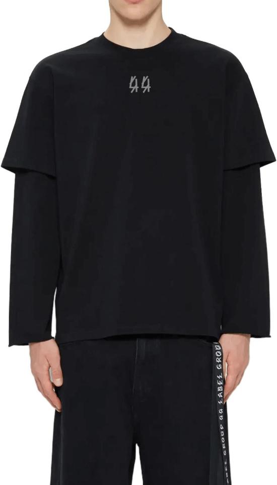 26SS 44레이블 긴팔 셔츠 DOUBLESLEEVETEEJERSEYBLACK44ANTRACITE - 44 LABEL