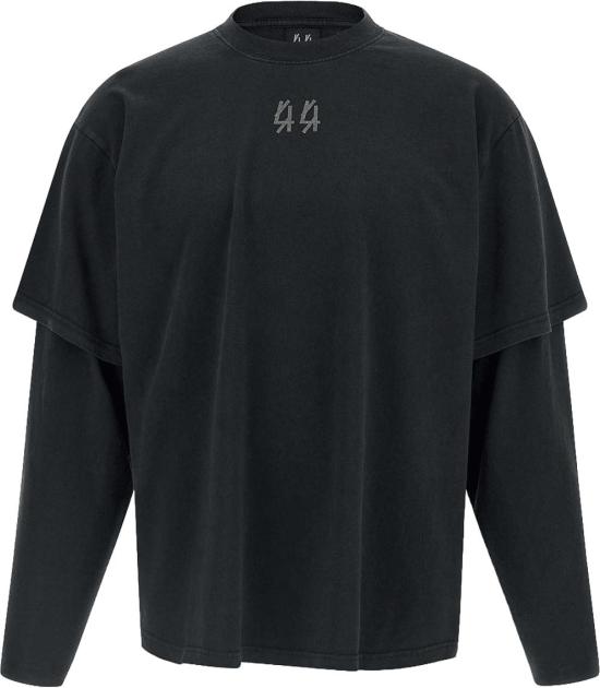 26SS 44레이블 긴팔 셔츠 DOUBLESLEEVETEEJERSEYBLACK44ANTRACITE