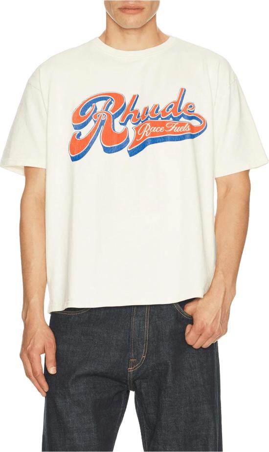 26SS 루드 탑 RHUDEPITSTOPTEEVINTAGEWHITEREDBLUE - RHUDE