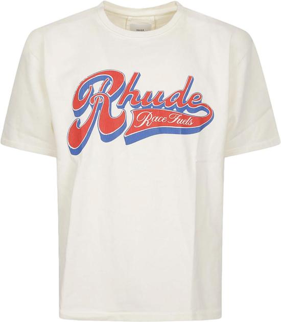 26SS 루드 탑 RHUDEPITSTOPTEEVINTAGEWHITEREDBLUE