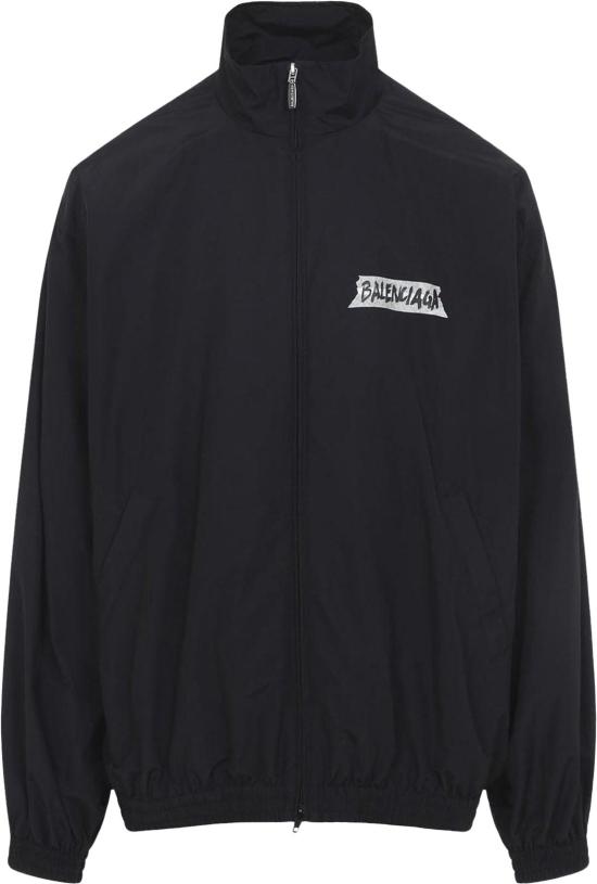 26SS 발렌시아가 니트 베스트 MASKINGTAPETRACKJACKET BLACK