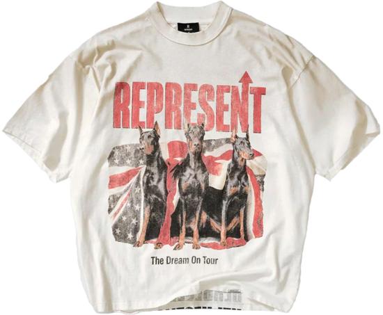 26SS 리프레젠트 탑 DREAMONTOURTSHIRTWASHEDECRU WHITE