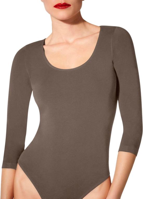 26SS 월포드 바디수트 티셔츠 760704877 TAUPE - WOLFORD