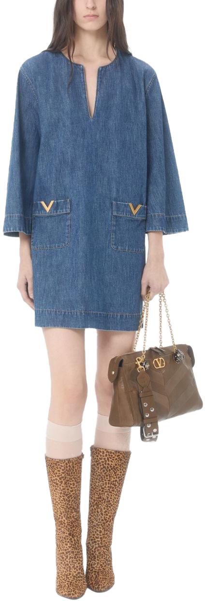 26SS 발렌티노 가라바니 숏 원피스 BDA03B9YA558 BLUE - VALENTINO GARAVANI