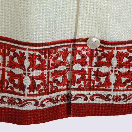 26FW 돌체앤가바나 반팔 셔츠 G5JH9T HI135IP5DQ RED WHITE - DOLCE & GABBANA