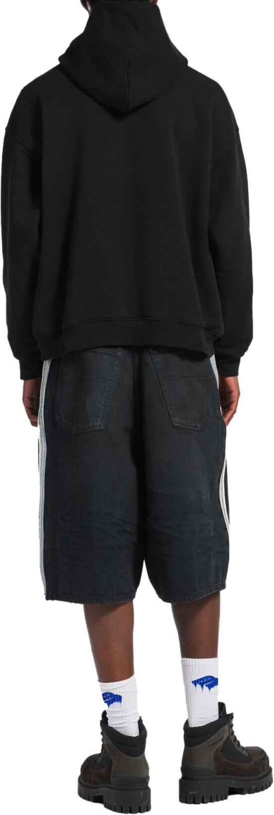 26SS 발렌시아가 후드 티셔츠 PARISTHUNDERSTORMMEDIUMFITHOODIE BLACK - BALENCIAGA