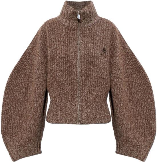 26SS 디 아티코 베스트 THEATTICOZIPTHROUGHCARDIGAN260WCD00009KWS012AADARKBROWNWHITE TAUPE