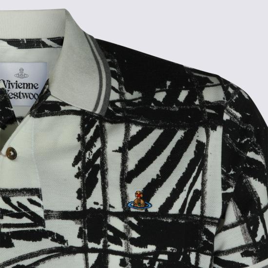 26FW 비비안웨스트우드 스크리블 체크 코튼 반팔 폴로 셔츠 2H01000Y J00BRN301 BLACK SCRIBBLE CHECK - VIVIENNE WESTWOOD