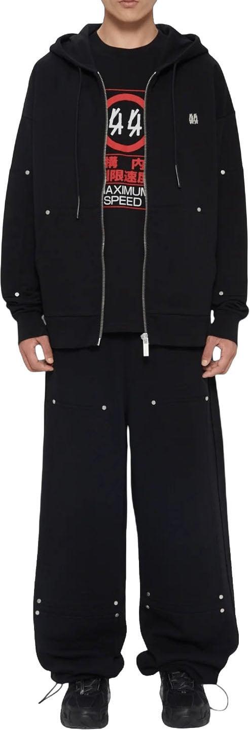 26FW 44레이블 후드 티셔츠 ZIPHOODIENEWFD44BLACK - 44 LABEL
