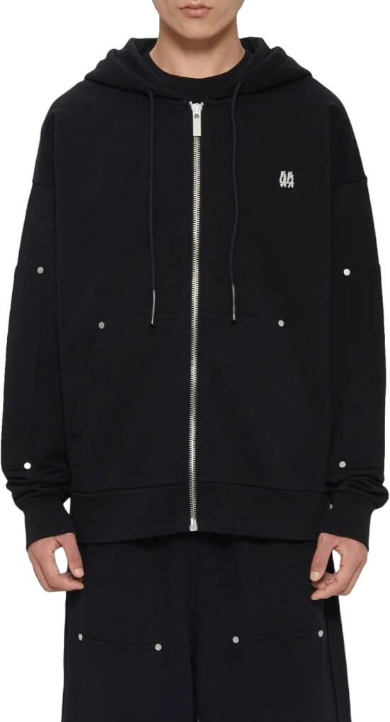 26FW 44레이블 후드 티셔츠 ZIPHOODIENEWFD44BLACK