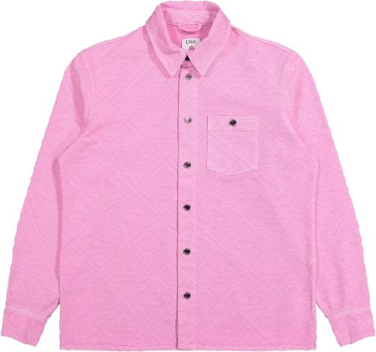 26SS 카사블랑카 셔츠 LASERMONOGRAMOVERSIZEDDENIMSHIRTPINKLASER