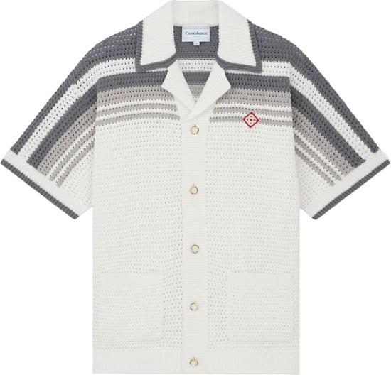 26SS 카사블랑카 스웨터 CROCHETSHIRTWHITEGREY