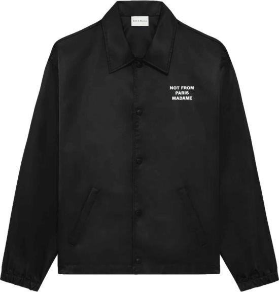 26FW 드롤드무슈 코트 SLOGANJACKET BLACK