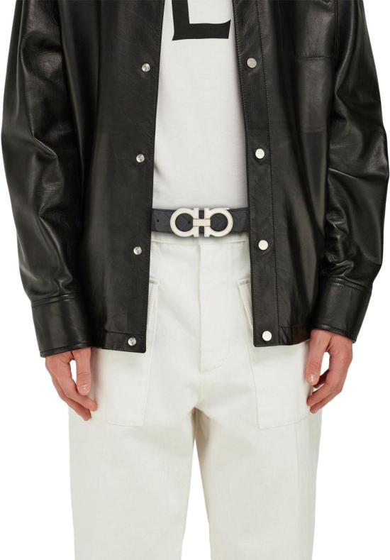 26SS 살바토레 페라가모 가죽 벨트 679710780171108 DONKERGREY - SALVATORE FERRAGAMO