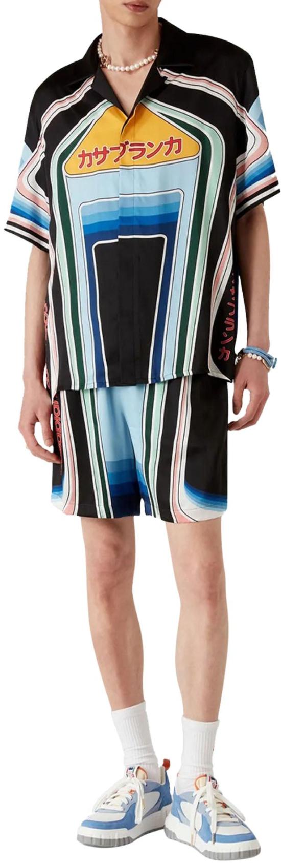 25FW 카사블랑카 숏팬츠 GRAPHICMOUNTAINSILKSHORTS DIVERS - CASABLANCA