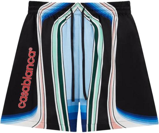 25FW 카사블랑카 숏팬츠 GRAPHICMOUNTAINSILKSHORTS DIVERS