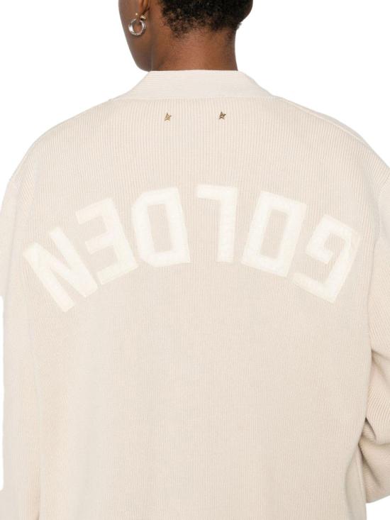 25FW 골든구스 Golden 레터링 가디건 GWP00950P00197255550 WHITE - GOLDEN GOOSE