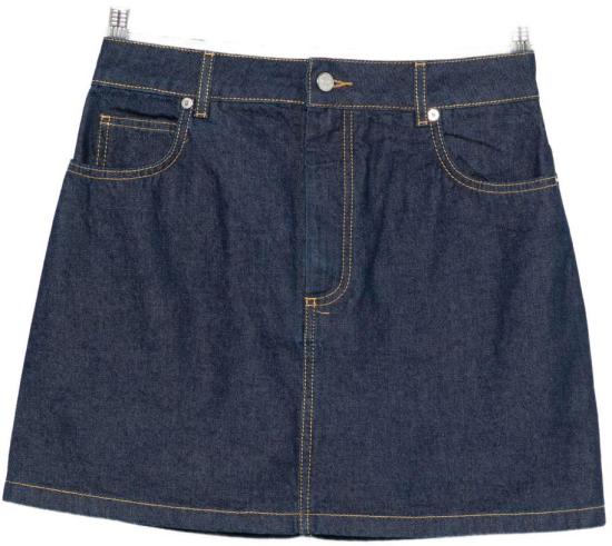 25FW 메종키츠네 데님 미니 스커트 PW01503WW0081P470 NAVY