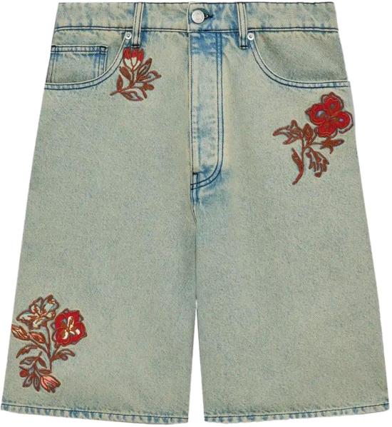 26SS 드롤드무슈 숏팬츠 BRODEFLEURSDUSTYDENIMSHORTS LICHTBLUE