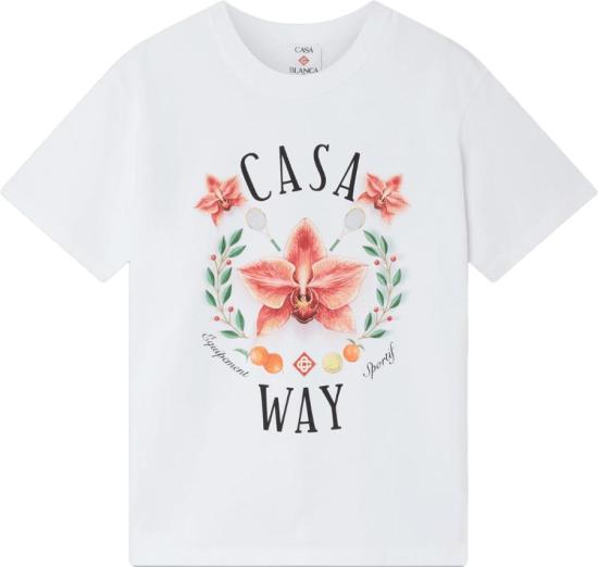 26SS 카사블랑카 탑 CASAWAYORCHIDCLASSICTSHIRTBRIGHTWHITEJERSEY