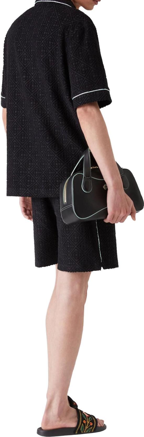 25FW 카사블랑카 숏팬츠 TOWELLINGMONOGRAMSHORTBLACK - CASABLANCA