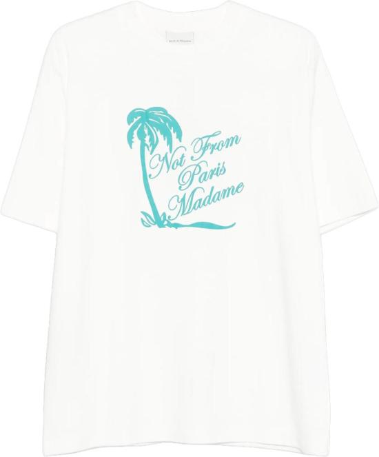 26SS 드롤드무슈 탑 TSHIRTSLOGANPALMIERSOFFWHITE