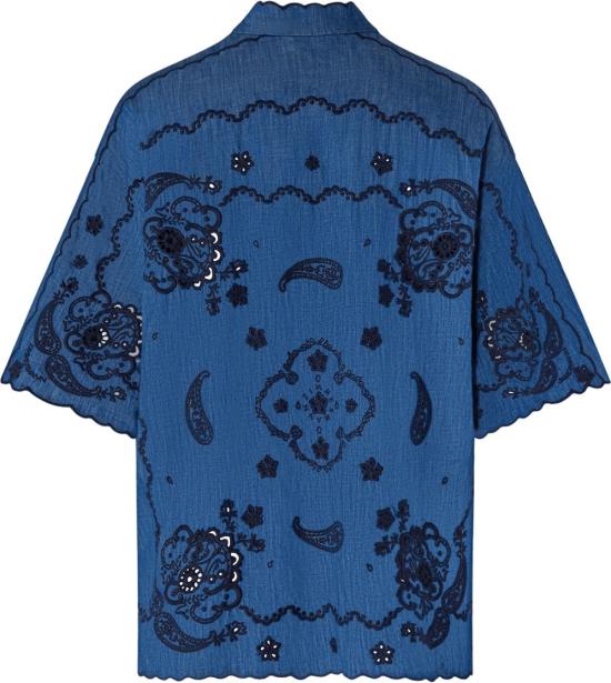26FW 짐머만 블라우스 ASTERGEBORDUURDDENIMOVERHEMD BLUE - ZIMMERMANN