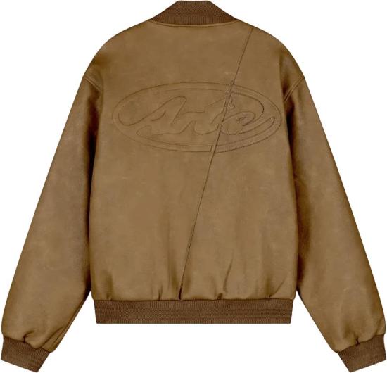 26SS 아르떼 앤트워프 봄버 자켓 LEATHERVARSITYJACKETBROWN