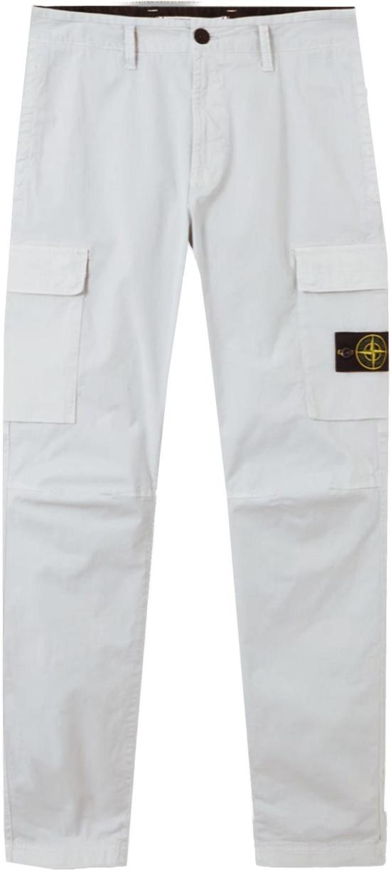 26SS 스톤 아일랜드 팬츠 STRETCHORGANICCOTTONTWILLTROUSERSPEARLGREYL1S153100032S0A10V0061 WHITE