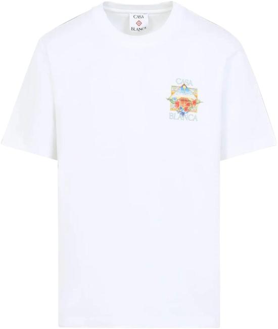 26SS 카사블랑카 탑 FLOWERCOURTICONTSHIRT WHITE