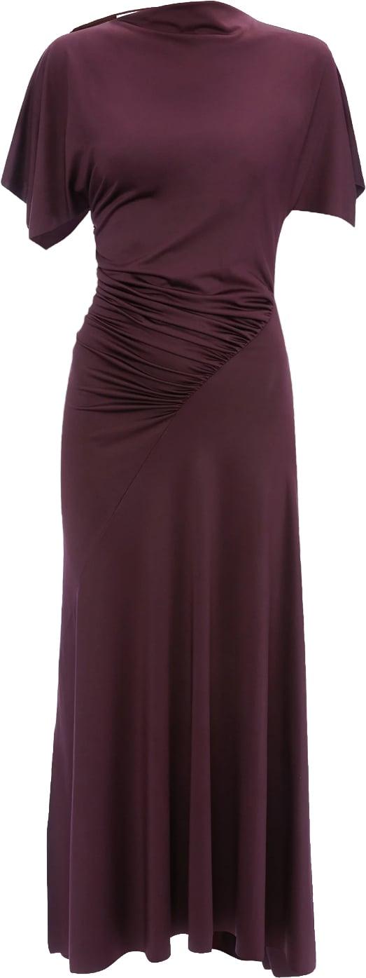 26FW 빅토리아 베컴 롱 원피스 VICTORIABECKHAM1326JDR007350A486CAPSLEEVEMAXIDRESSBURGUNDY PURPLE