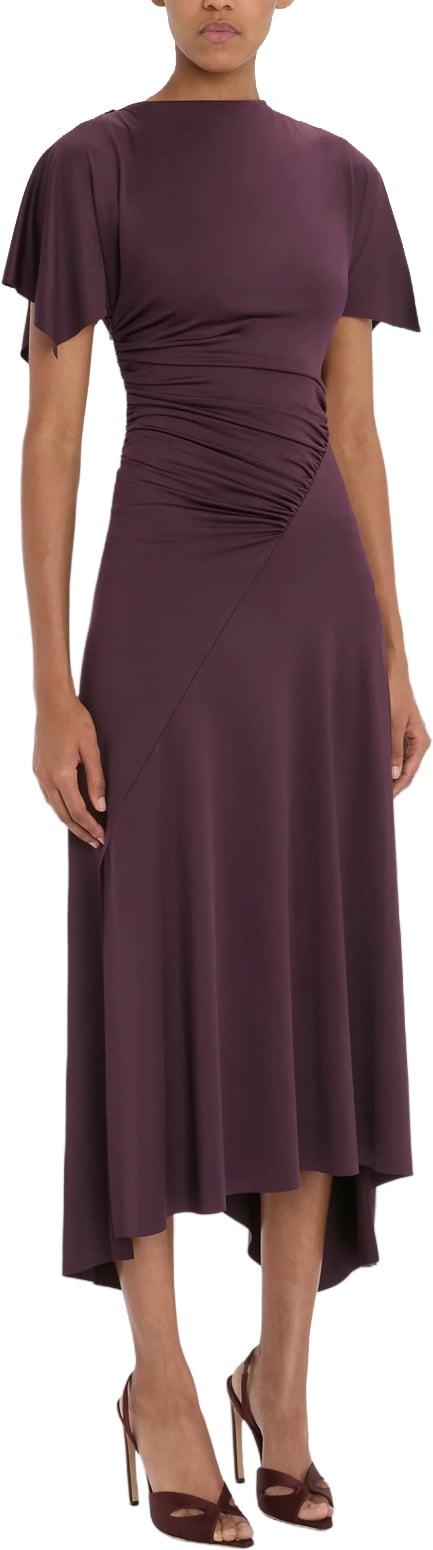 26FW 빅토리아 베컴 롱 원피스 VICTORIABECKHAM1326JDR007350A486CAPSLEEVEMAXIDRESSBURGUNDY PURPLE - VICTORIA BECKHAM
