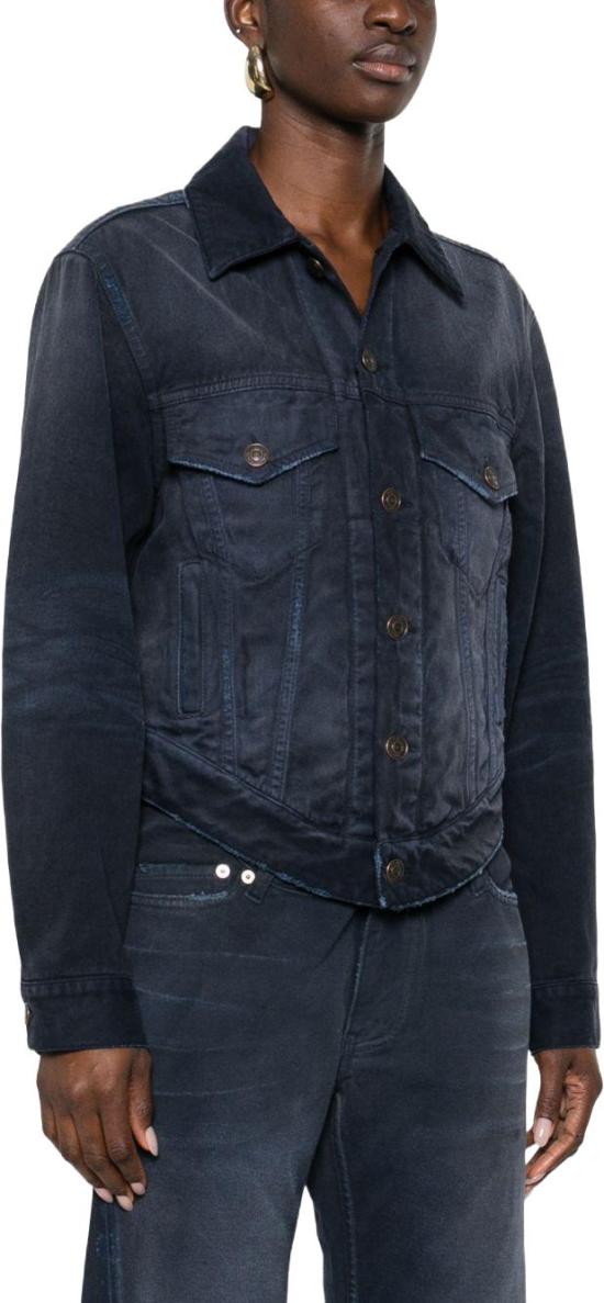 26SS 발렌시아가 커브드 웨이스트밴드 자켓 856423TTW648074 NAVY - BALENCIAGA