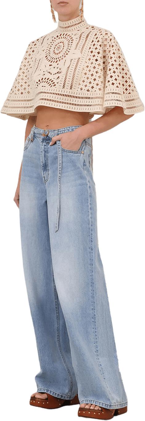 26FW 짐머만 데님 팬츠 INDRADENIMRELAXEDFLAREDJEANS BLUE - ZIMMERMANN