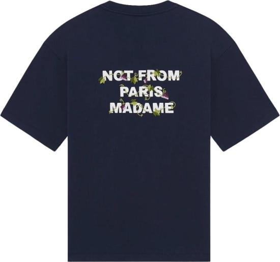 26FW 드롤드무슈 반팔 티셔츠 VINEEMBROIDEREDSLOGANTSHIRT NAVY - DROLE DE MONSIEUR