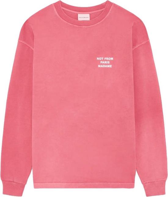 26FW 드롤드무슈 긴팔 티셔츠 WASHEDSLOGANTSHIRTMETLANGEMOUWEN PINK