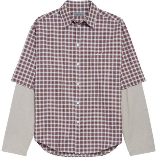 26SS 발렌시아가 셔츠 866543TUM176011 MAROON