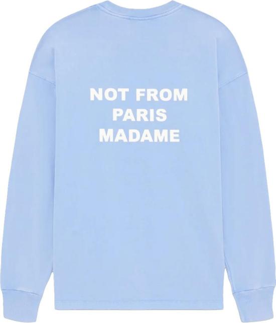 26FW 드롤드무슈 긴팔 티셔츠 WASHEDSLOGANTSHIRTMETLANGEMOUWEN1 LICHTBLUE - DROLE DE MONSIEUR