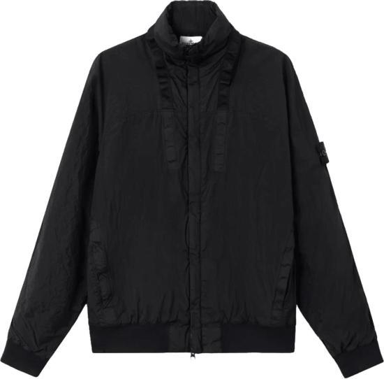 26SS 스톤 아일랜드 봄버 자켓 NYLONMETALWATROTCINECONYLREGENERATEDNYLONBOMBERBLACKL1S154100064S0020V0029