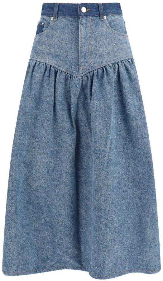 26SS 가니 미디 스커트 A1090247567 BLUE
