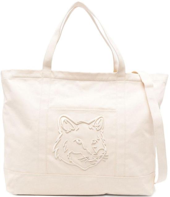 26SS 메종키츠네 폭스 헤드 XL 토트백 LW05105WW01070432 WHITE