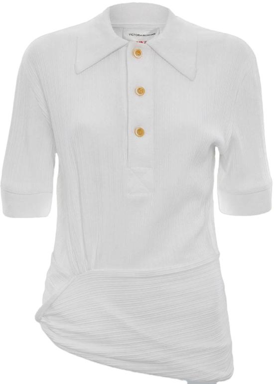 26SS 빅토리아 베컴 폴로 티셔츠 TWISTDETAILPOLOTOPWHITE