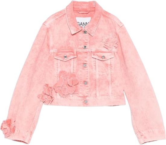26SS 가니 데님 자켓 OVERDYEDCROPPEDDENIMJACKET PINK