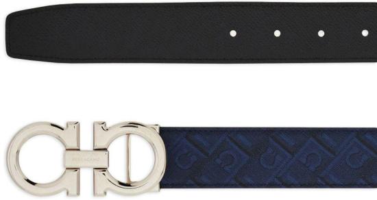 26SS 살바토레 페라가모 가죽 벨트 679710790394121 NAVY - SALVATORE FERRAGAMO