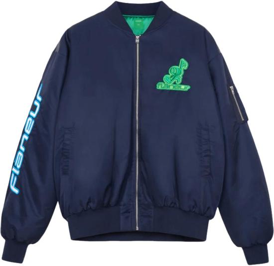 26SS 플라네르 봄버 자켓 FLANEURMUSICOVERSIZEDBOMBERNAVY