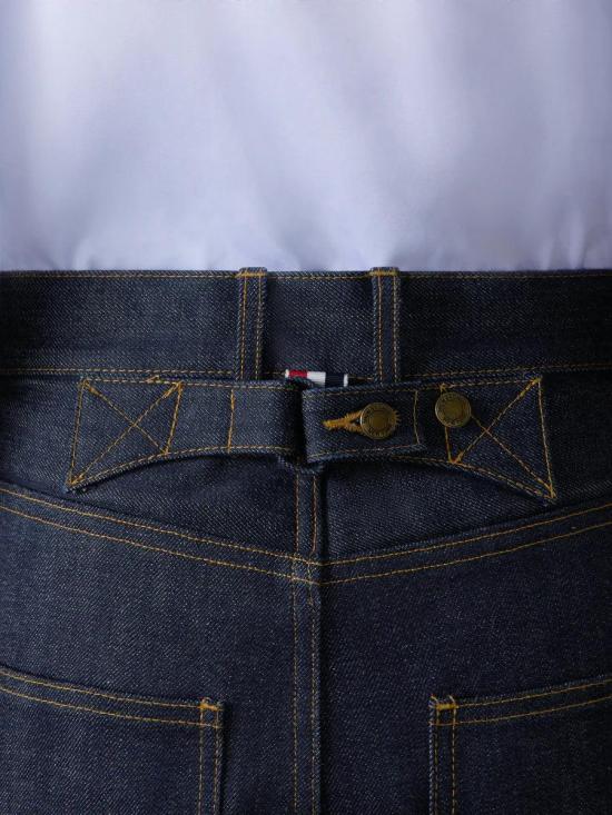 26FW 톰브라운 데님 팬츠 THOMBROWNEMTU345SF1101415JAPANESESELVEDGESTRAIGHTJEANSSTRAIGHTJEANSNAVY - THOM BROWNE