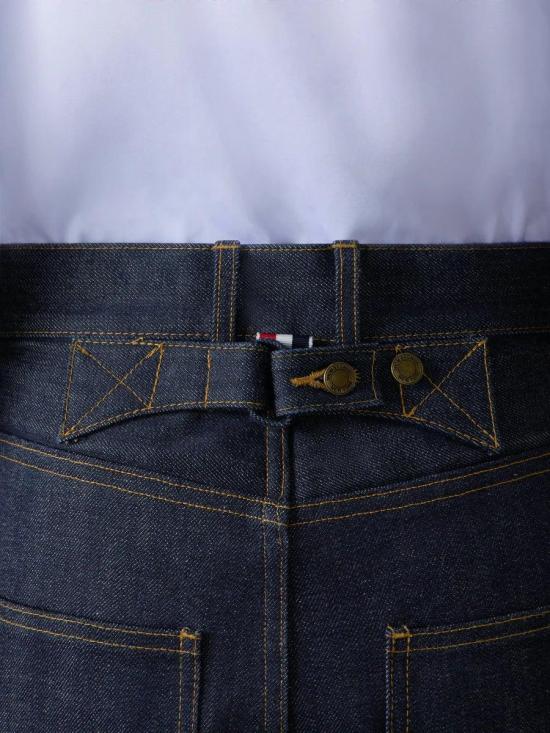 26FW 톰브라운 데님 팬츠 THOMBROWNEMTU345SF1101415JAPANESESELVEDGESTRAIGHTJEANSSTRAIGHTJEANSNAVY - THOM BROWNE