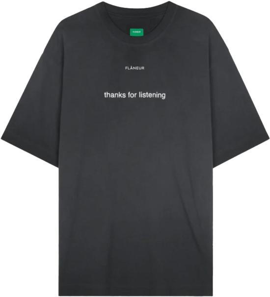 26SS 플라네르 탑 LISTENINGTSHIRTWASHEDBLACK DONKERGREY