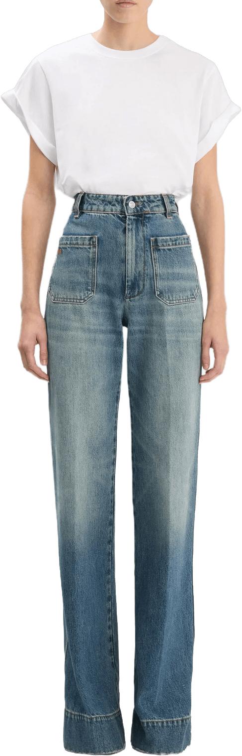 26FW 빅토리아 베컴 데님 팬츠 VICTORIABECKHAM1226DJE007252N7671ALINASTRETCHFLAREDJEANSLIGHTBLUE - VICTORIA BECKHAM